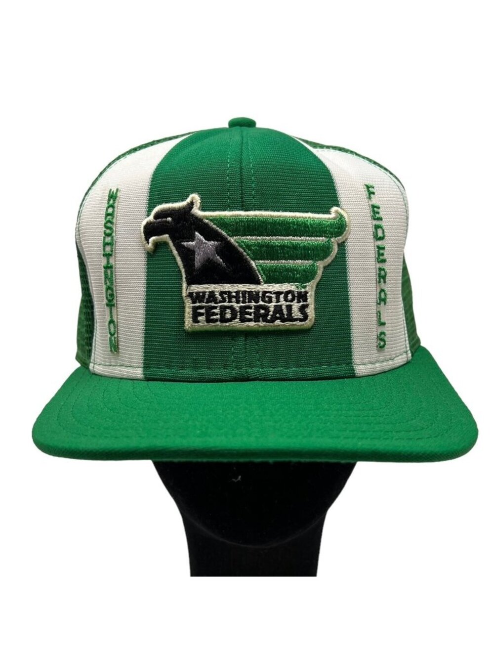 Washington Federals AJD Lucky Stripe Trucker Snapback Hat Cap Vintage USFL Rare